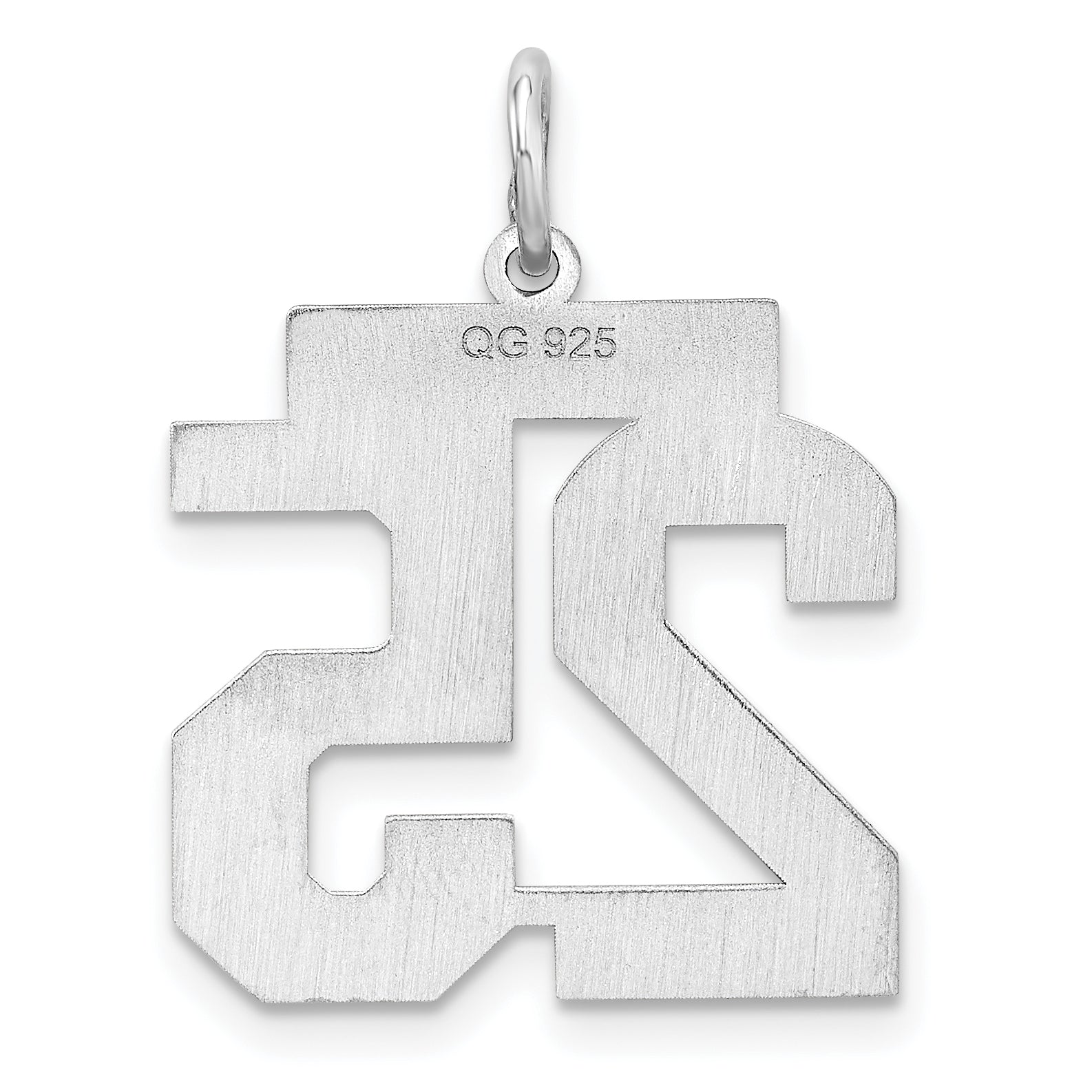 Sterling Silver Sterling/Silver Rhodium-Plated Polished Number 25 Charm