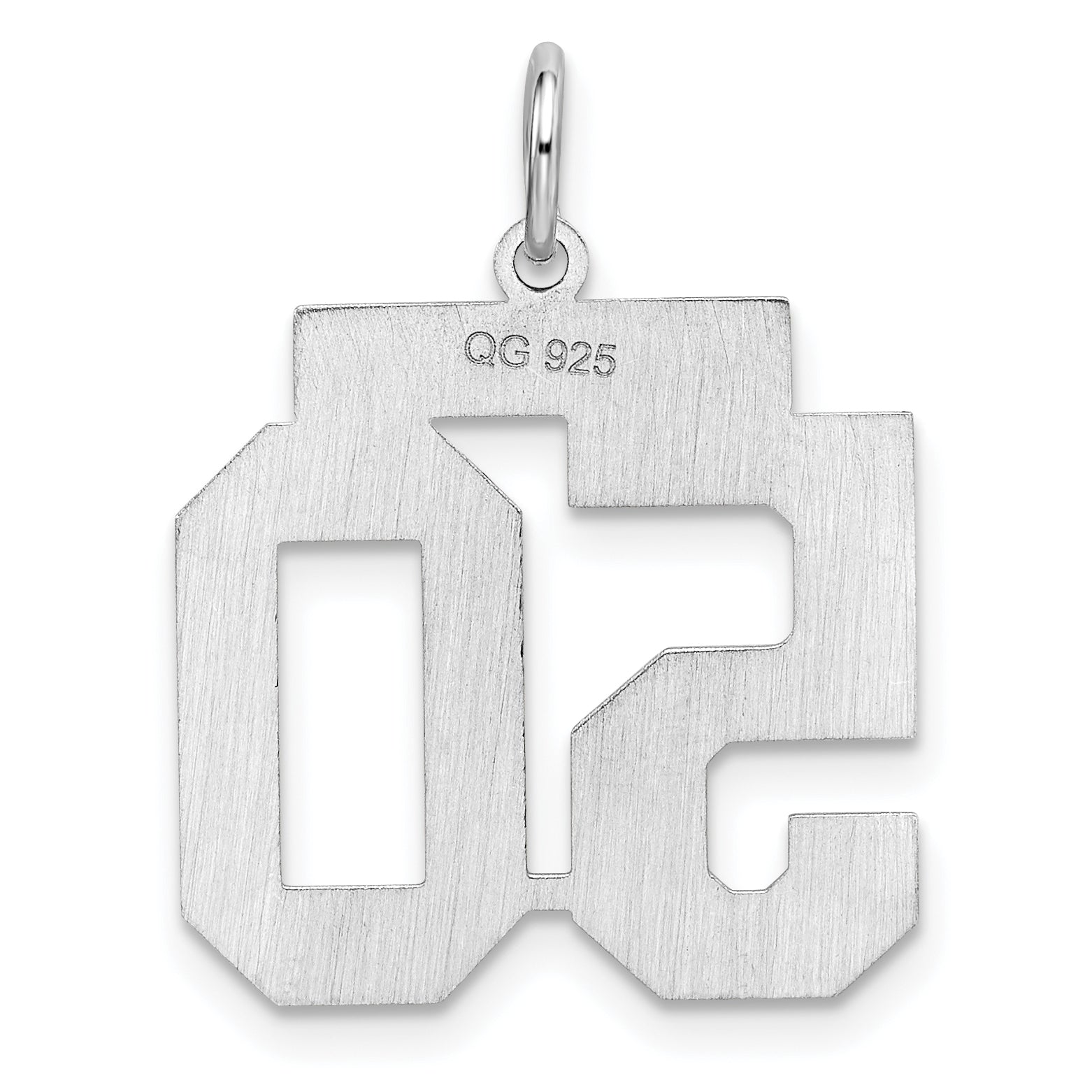 Sterling Silver Sterling/Silver Rhodium-Plated Polished Number 50 Charm
