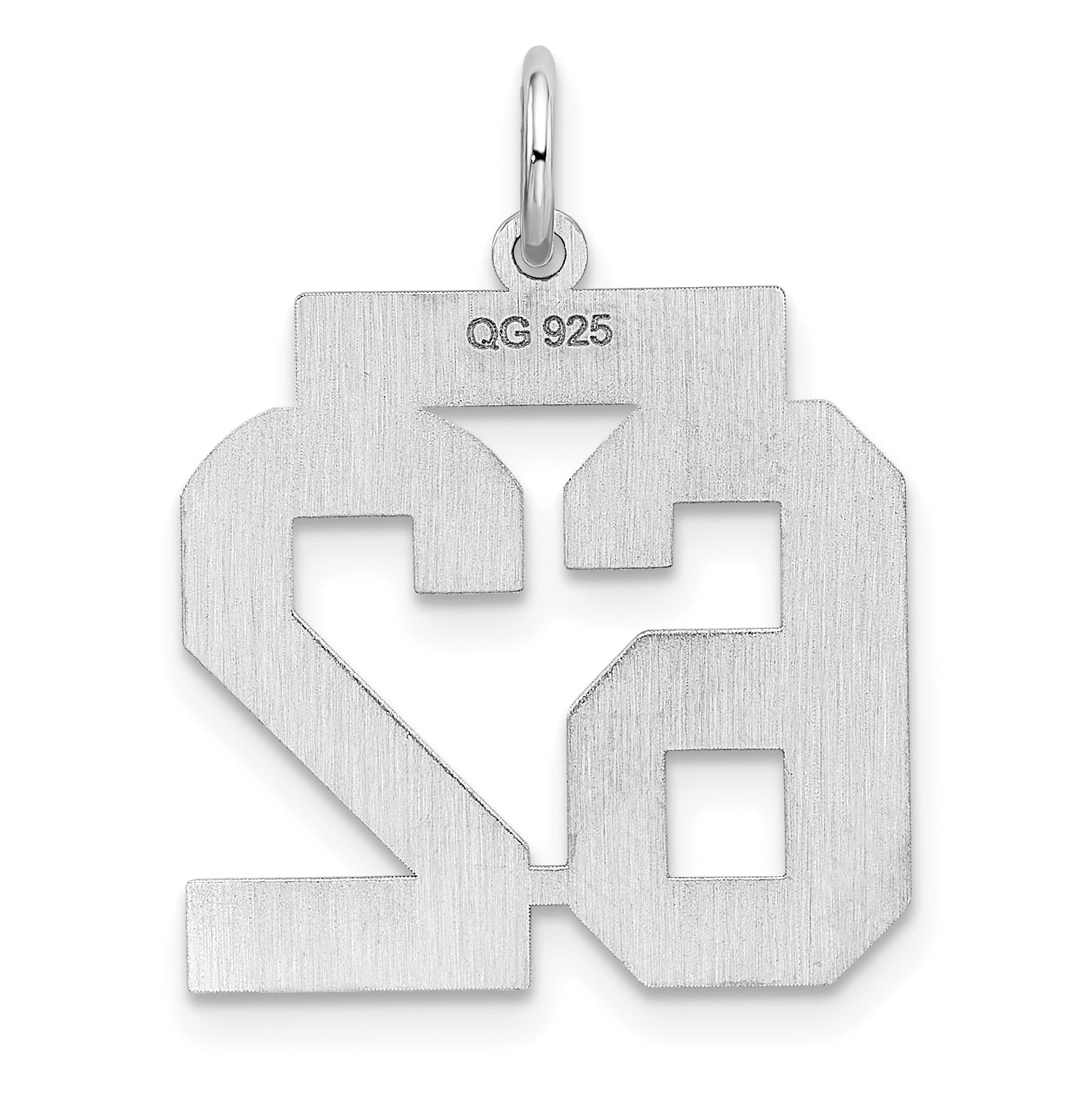 Sterling Silver Sterling/Silver Rhodium-Plated Polished Number 62 Charm