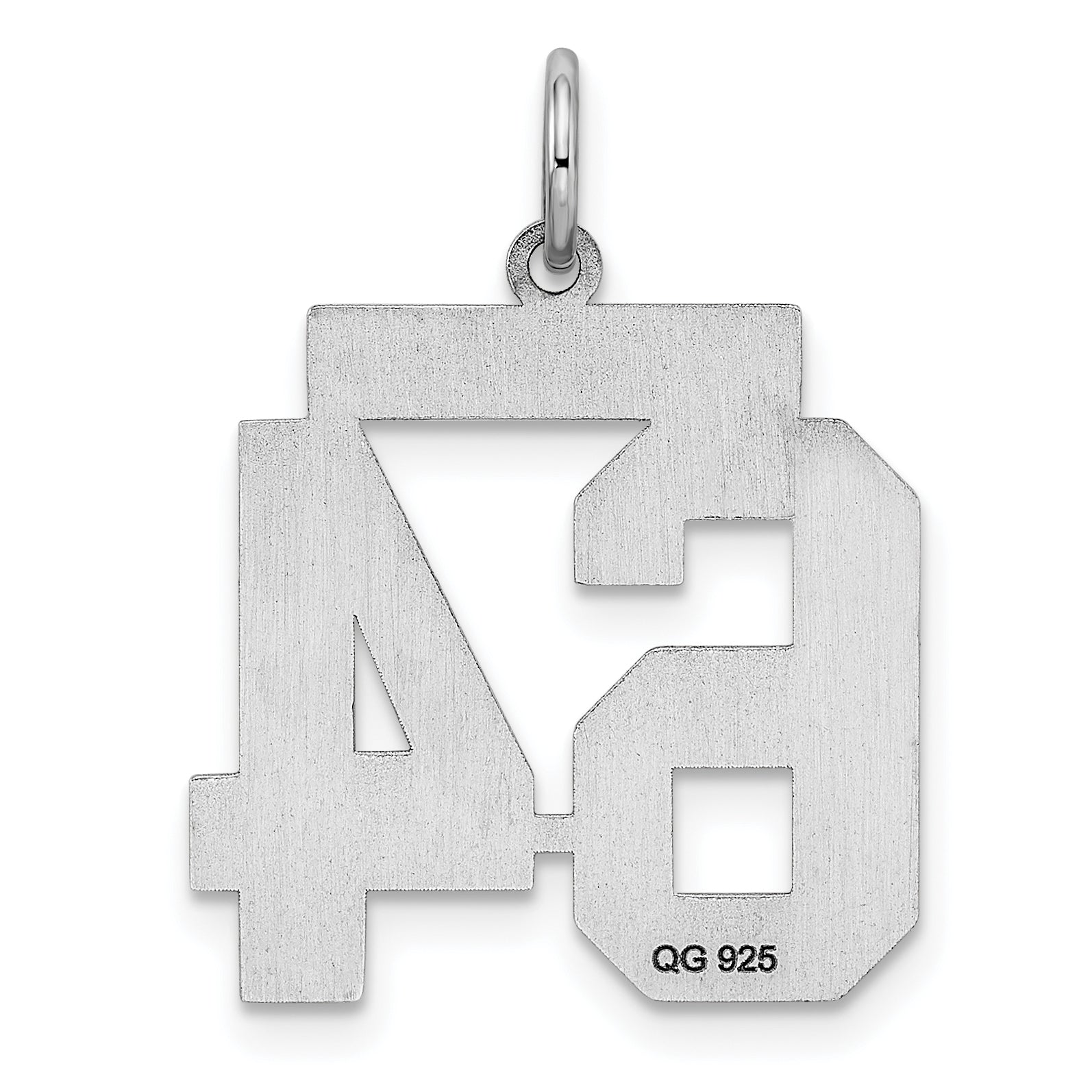 Sterling Silver Sterling/Silver Rhodium-Plated Polished Number 64 Charm