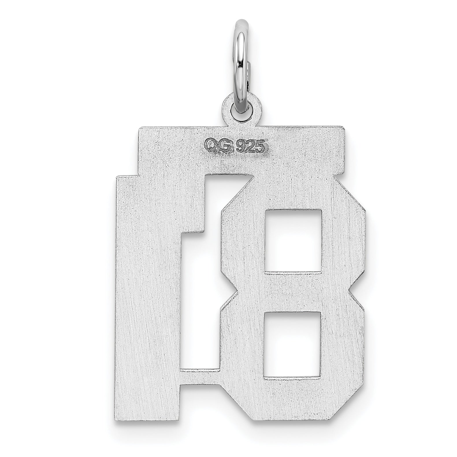 Sterling Silver Sterling/Silver Rhodium-Plated Polished Number 81 Charm