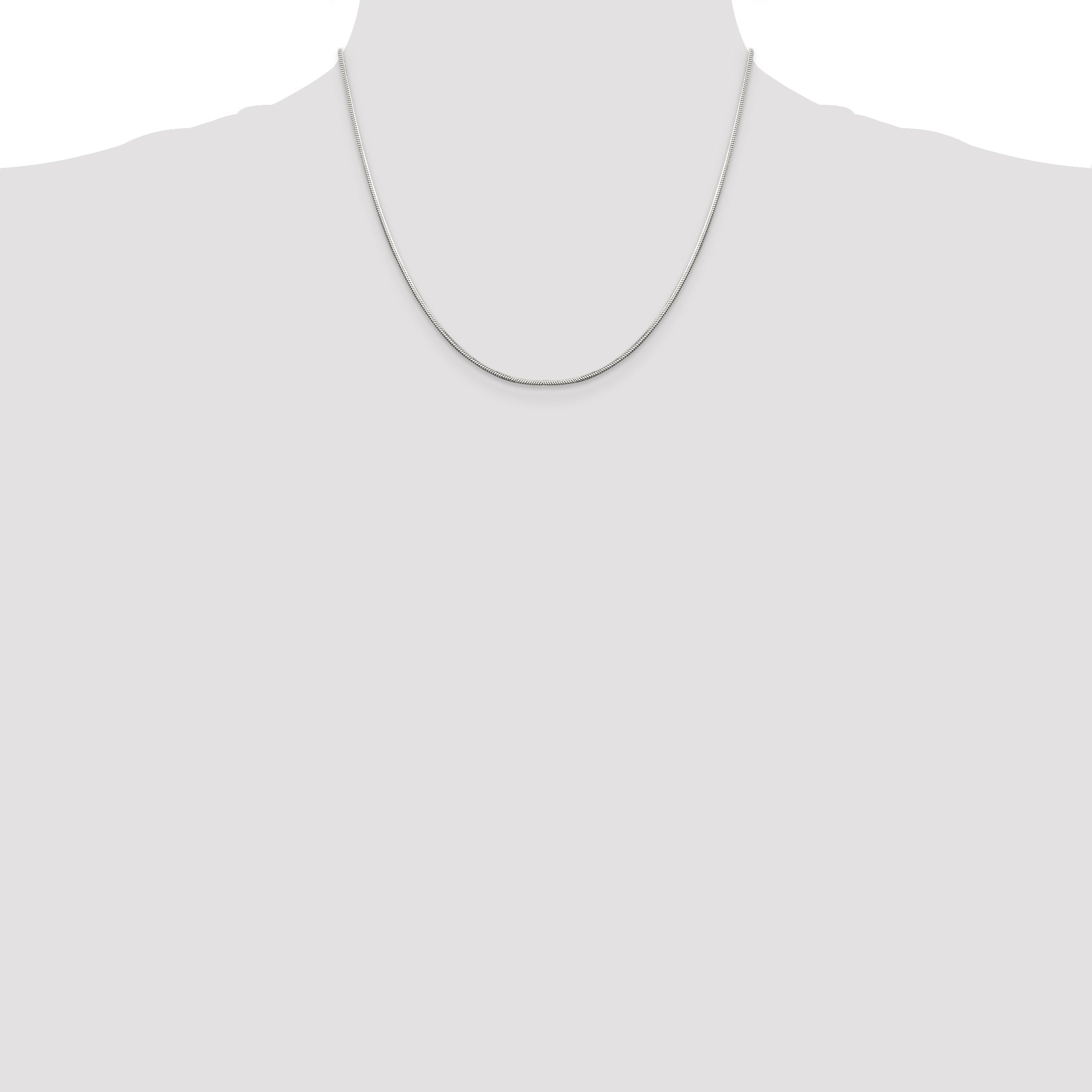 18 Inch Sterling Silver 1.25mm Octagonal Snake Chain Necklace