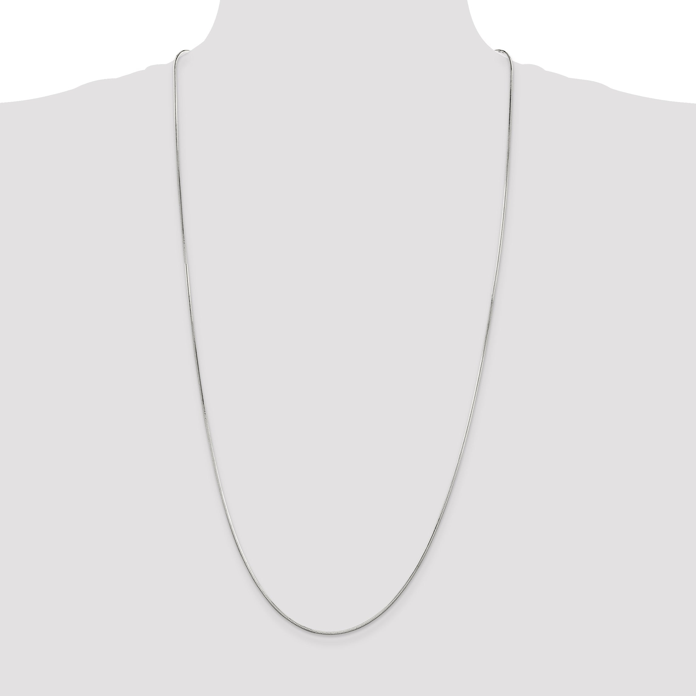 30 Inch Sterling Silver 1.25mm Octagonal Snake Chain Necklace