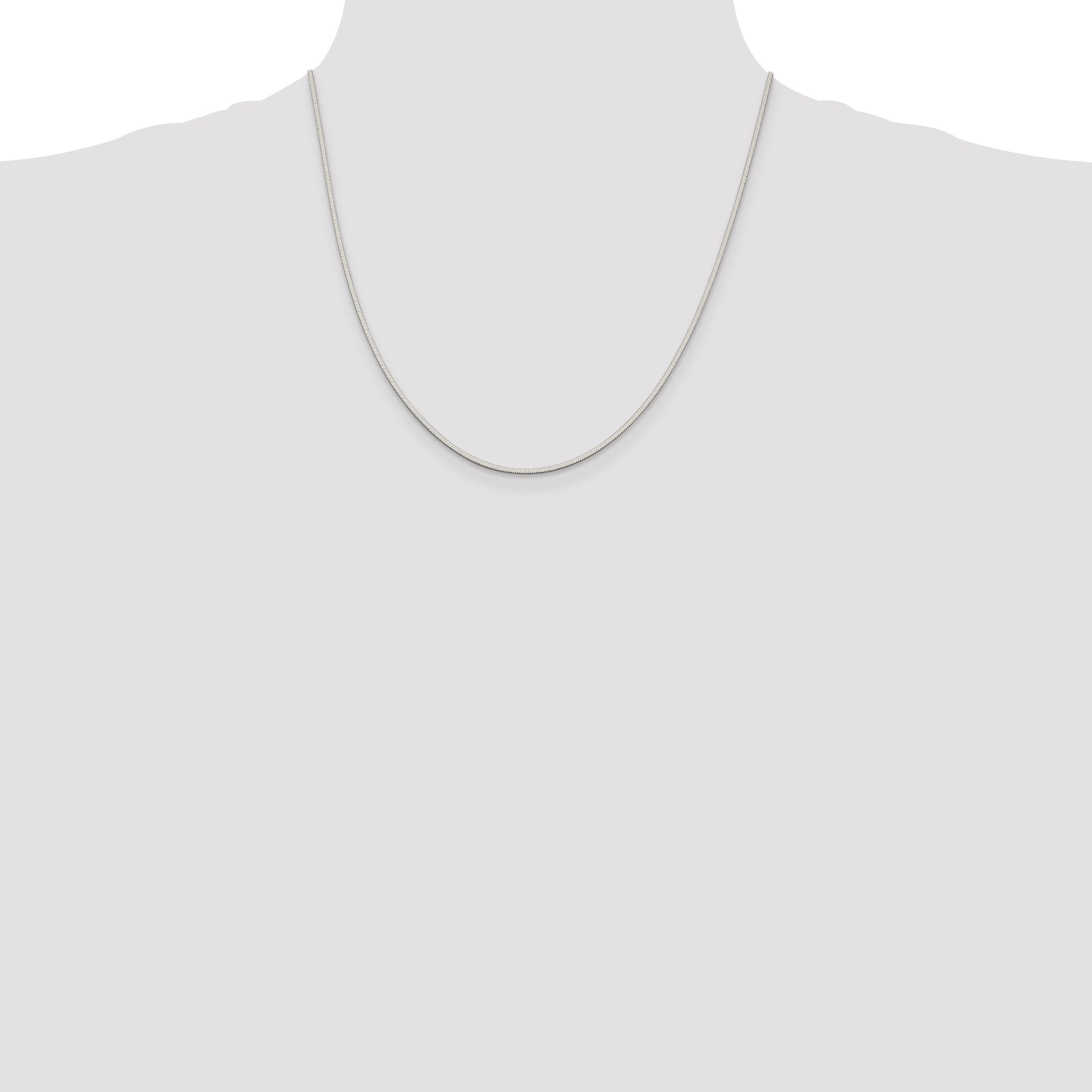 20 Inch Sterling Silver 1.35mm Octagonal Snake Chain Necklace