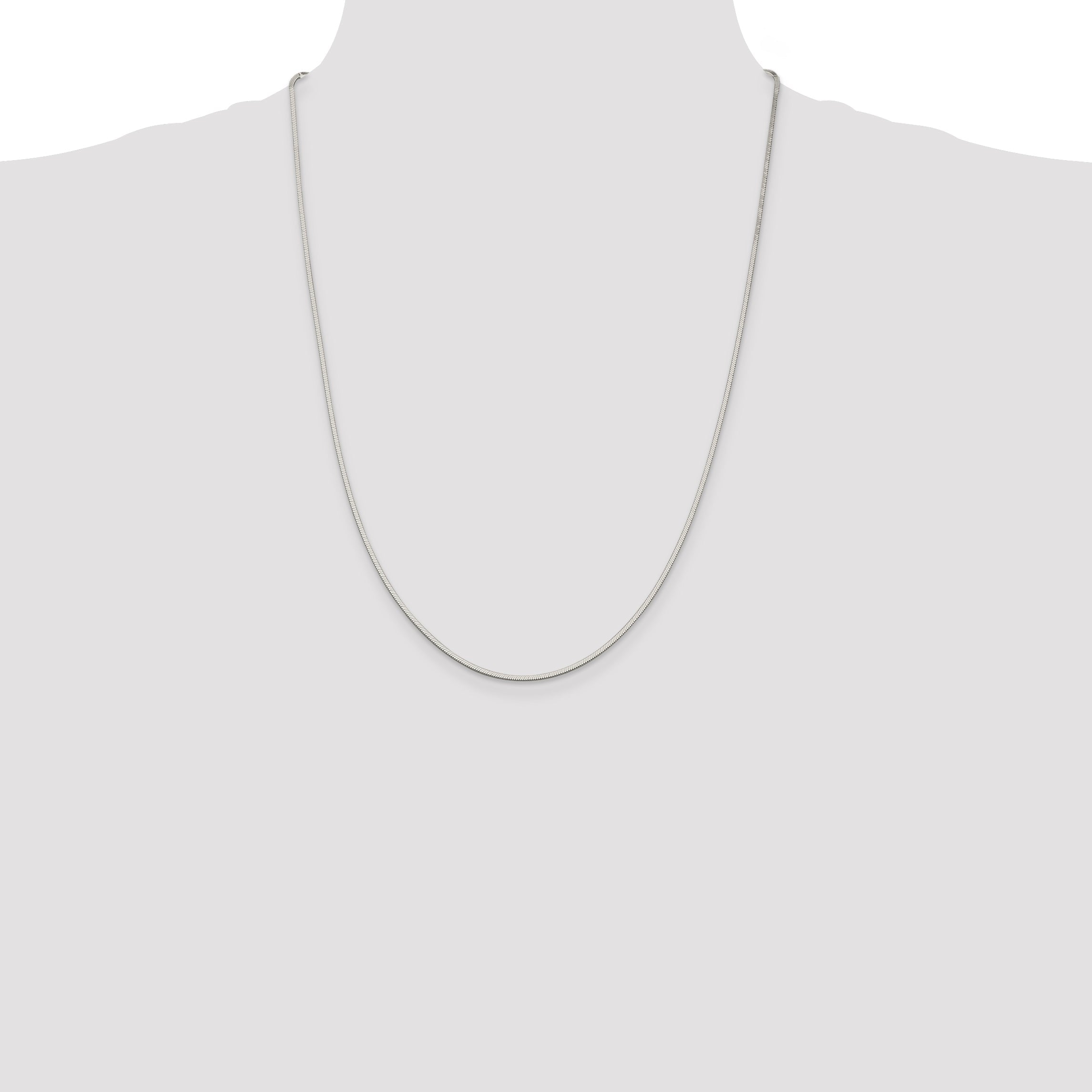 24 Inch Sterling Silver 1.35mm Octagonal Snake Chain Necklace