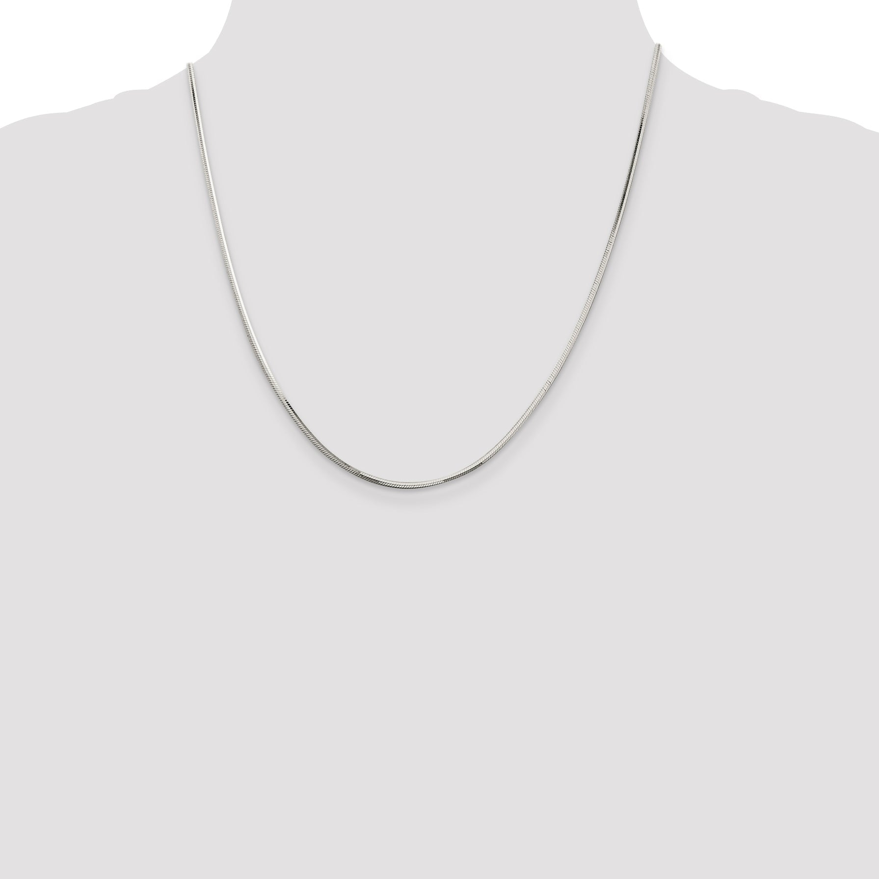 20 Inch Sterling Silver 1.65mm Octagonal Snake Chain Necklace