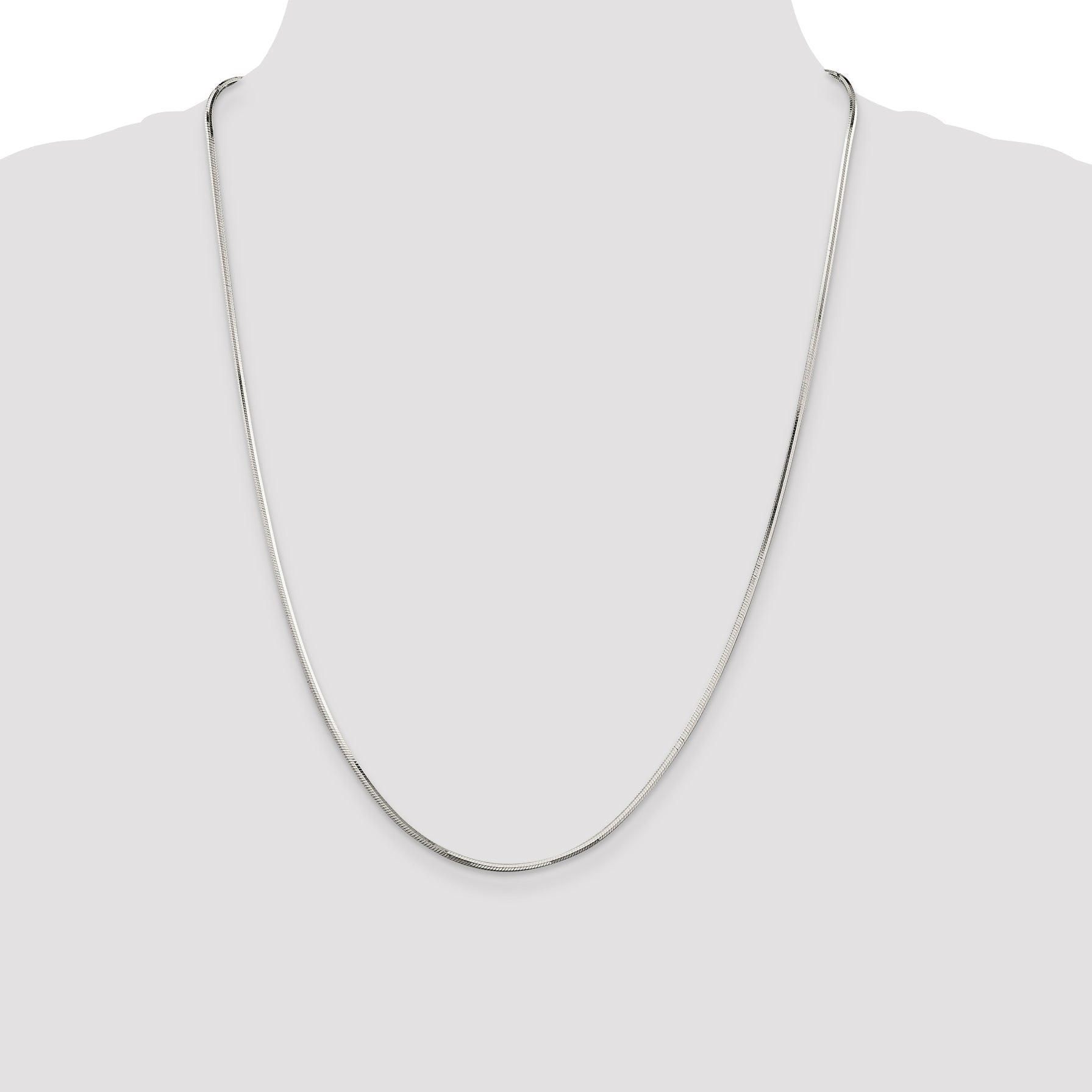 24 Inch Sterling Silver 1.65mm Octagonal Snake Chain Necklace
