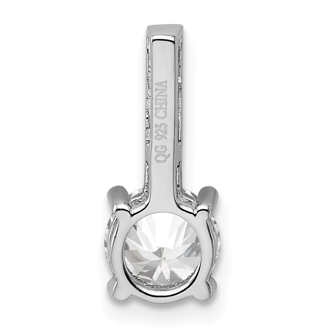 Sterling Silver Rhodium-Plated Cz Pendant