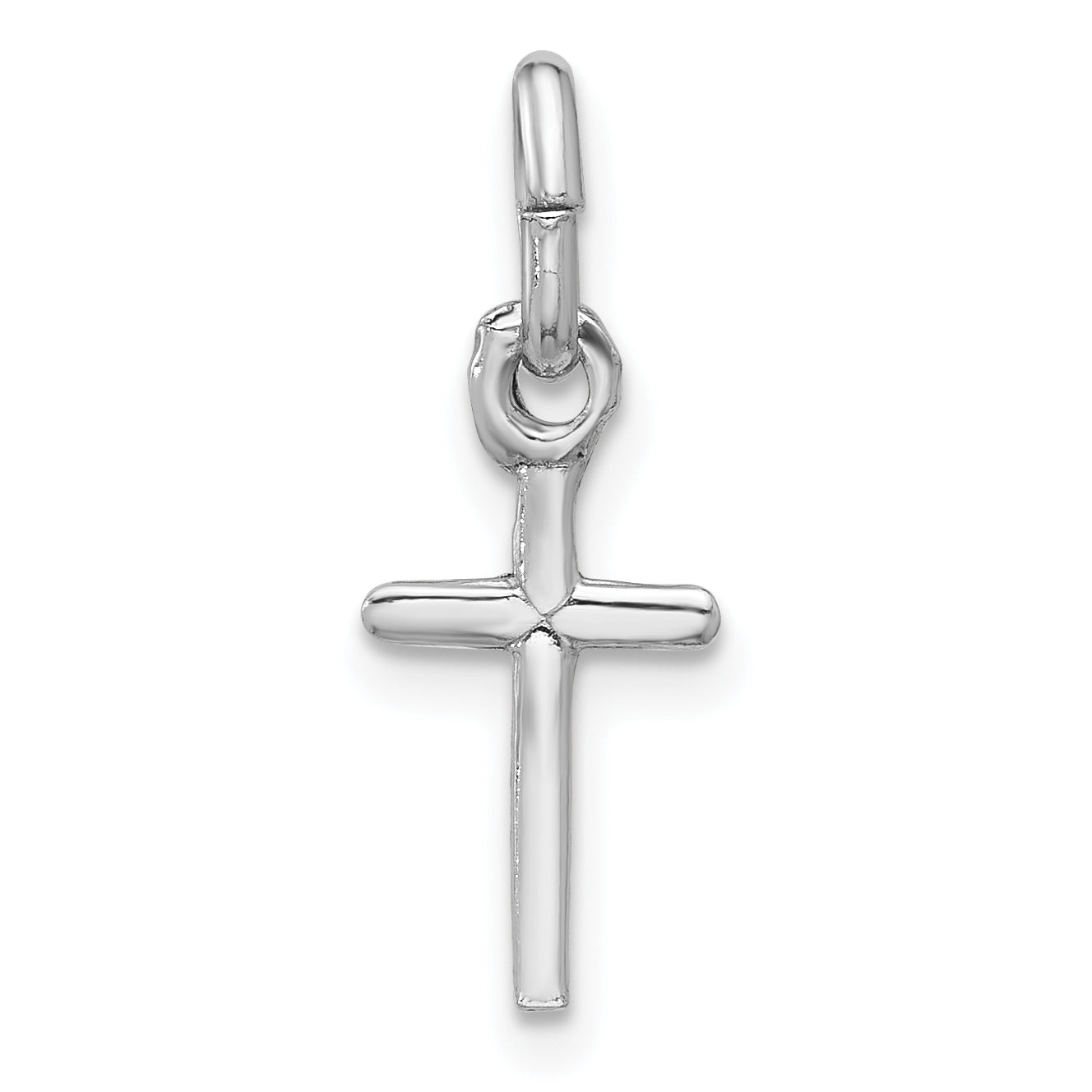 Sterling Silver Rhodium-Plated Cross Charm