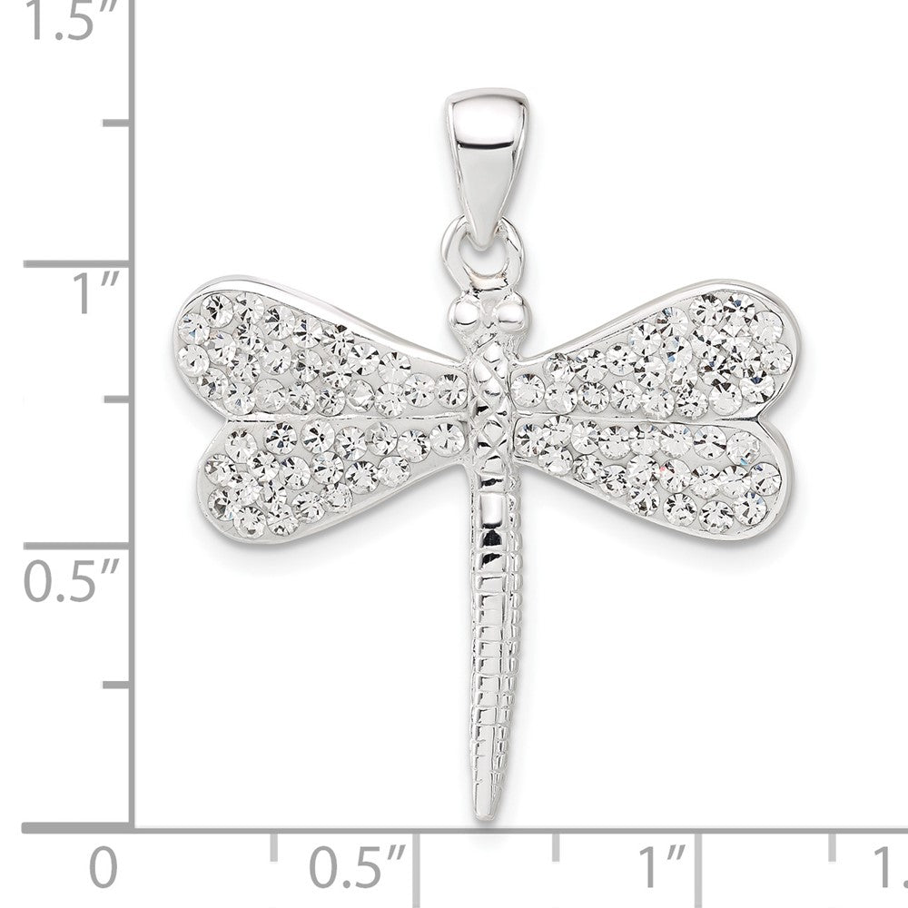 Sterling Silver W/ Stellux Crystal Dragonfly Pendant