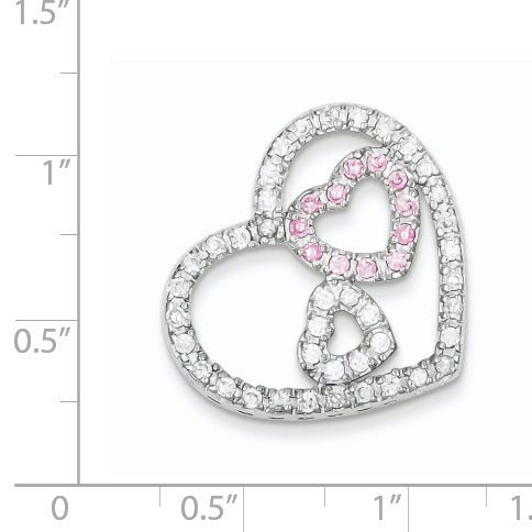 Sterling Silver Cz Heart Pendant