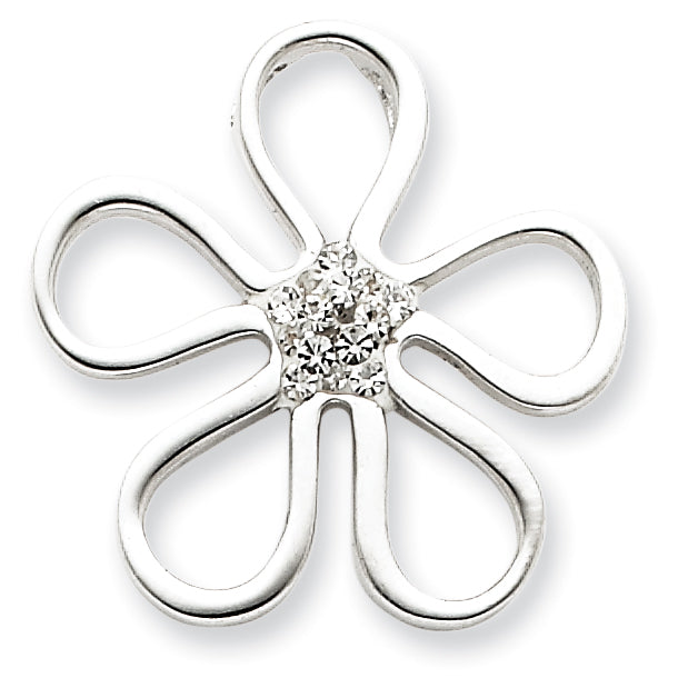 Sterling Silver Stellux Crystal Flower Pendant