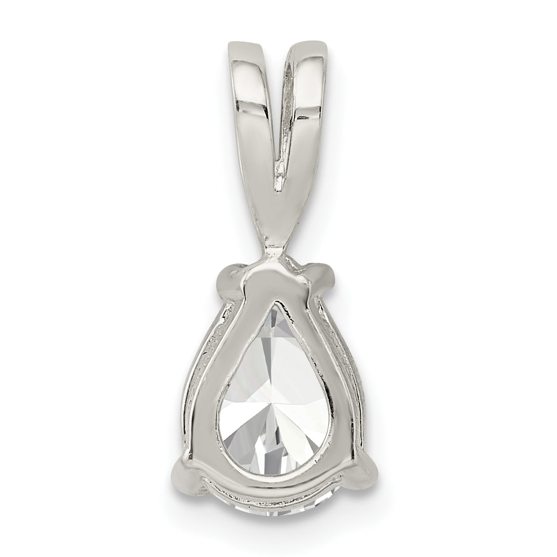Sterling Silver Pear Cz Pendant