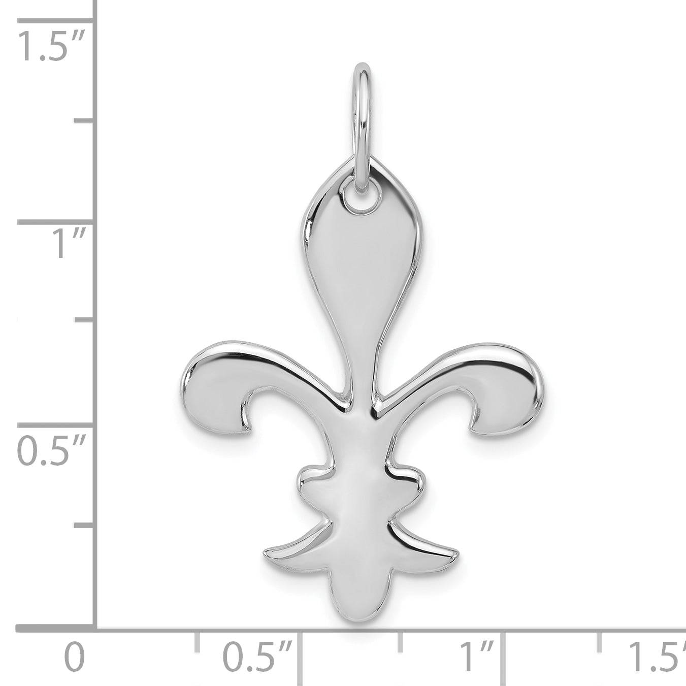 Sterling Silver Polished Fleur De Lis Dangle Pendant