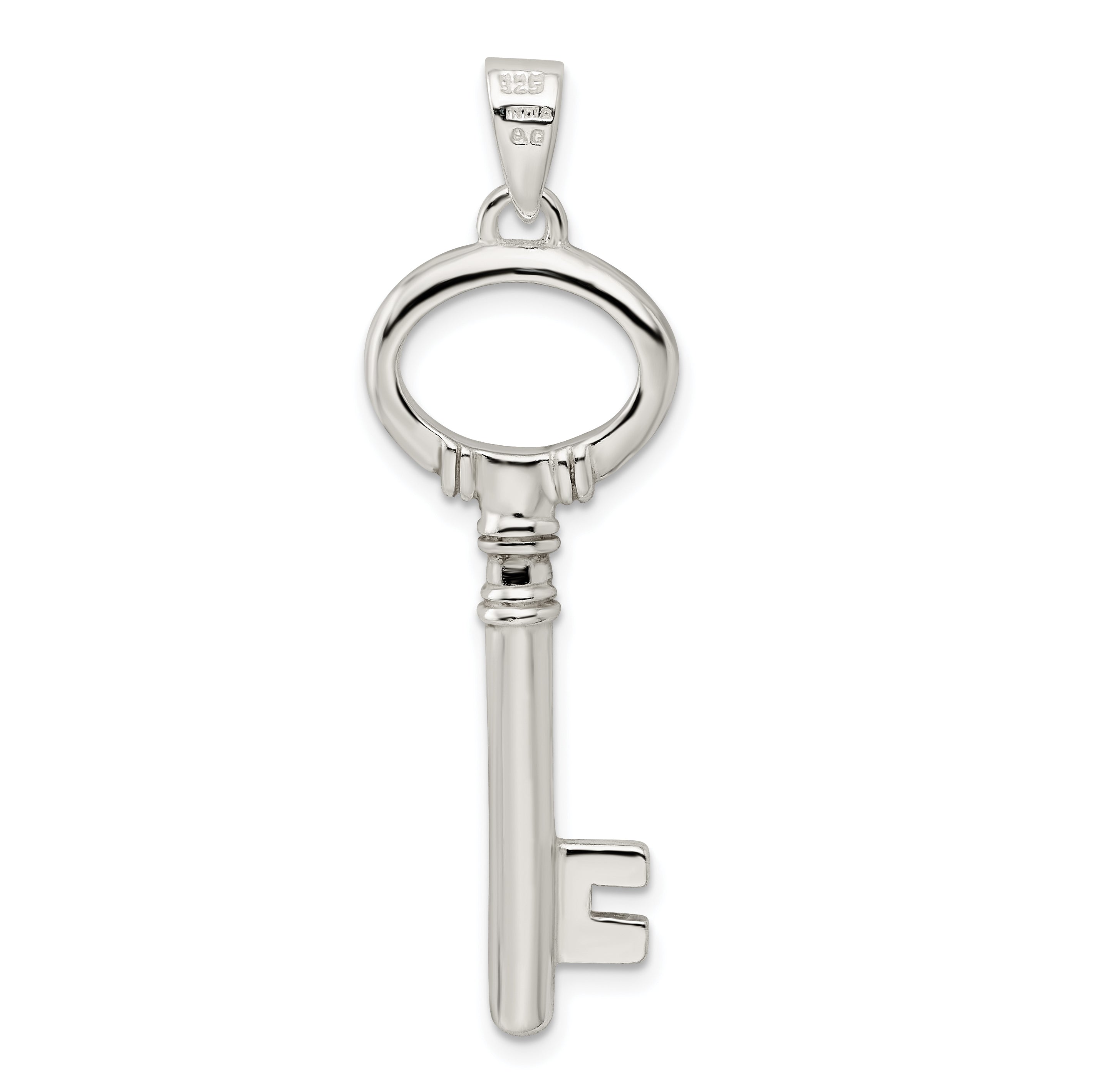 Sterling Silver Polished Key Pendant