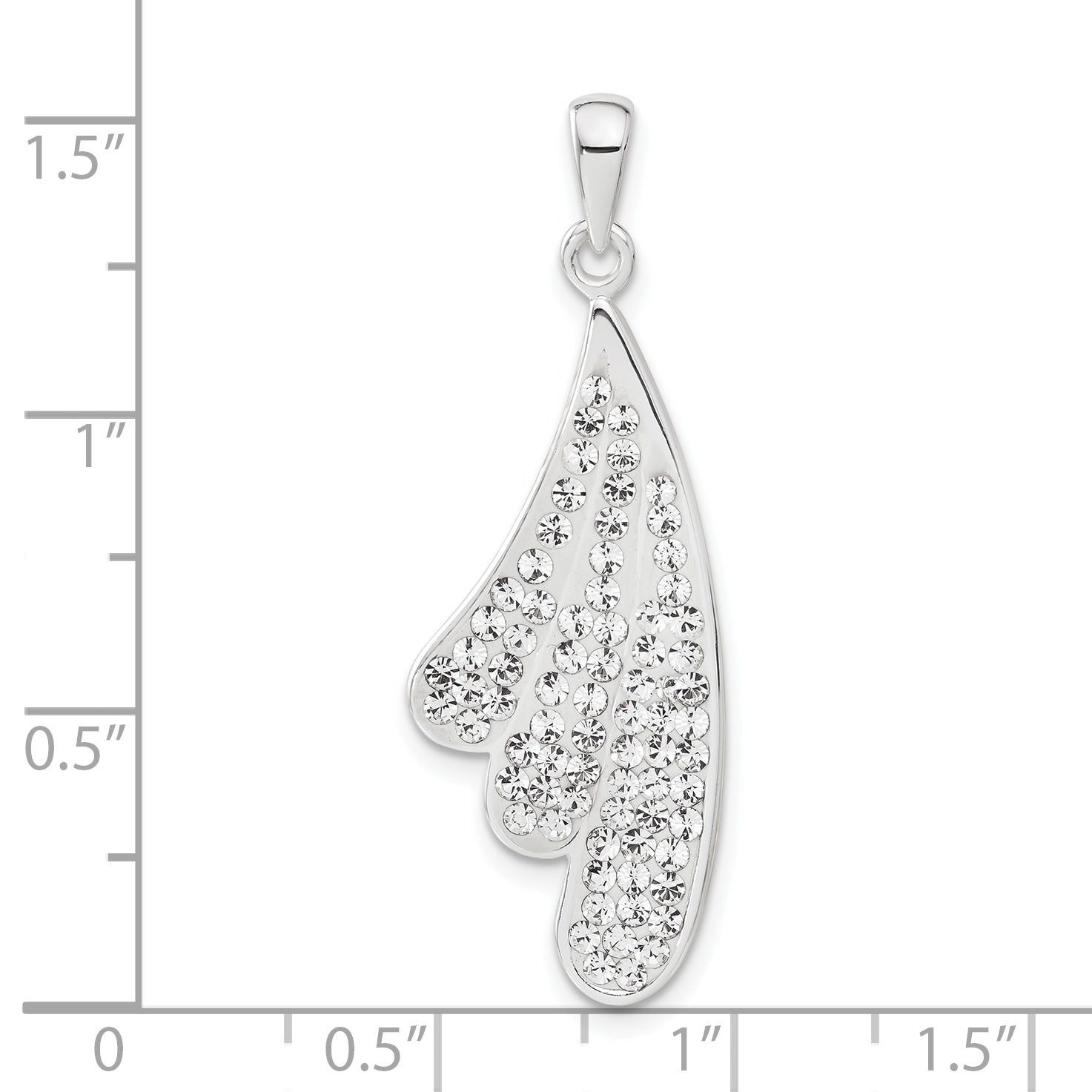 Sterling Silver Stellux White Crystal Wing Pendant