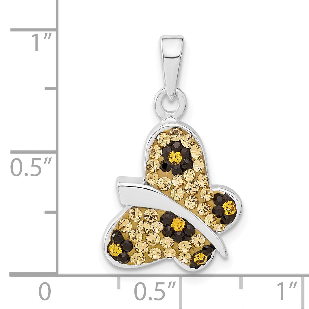 Sterling Silver Stellux Crystal Animal Print Butterfly Pendant
