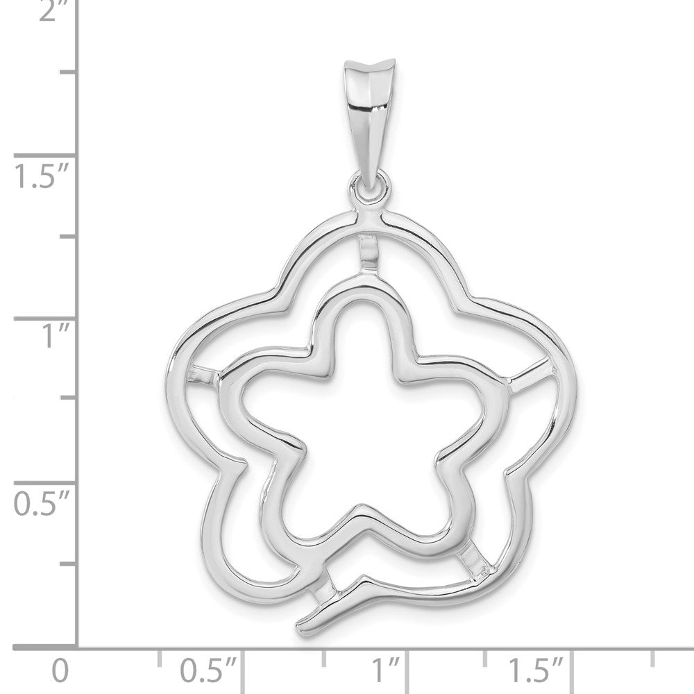 Sterling Silver Polished Flower Pendant