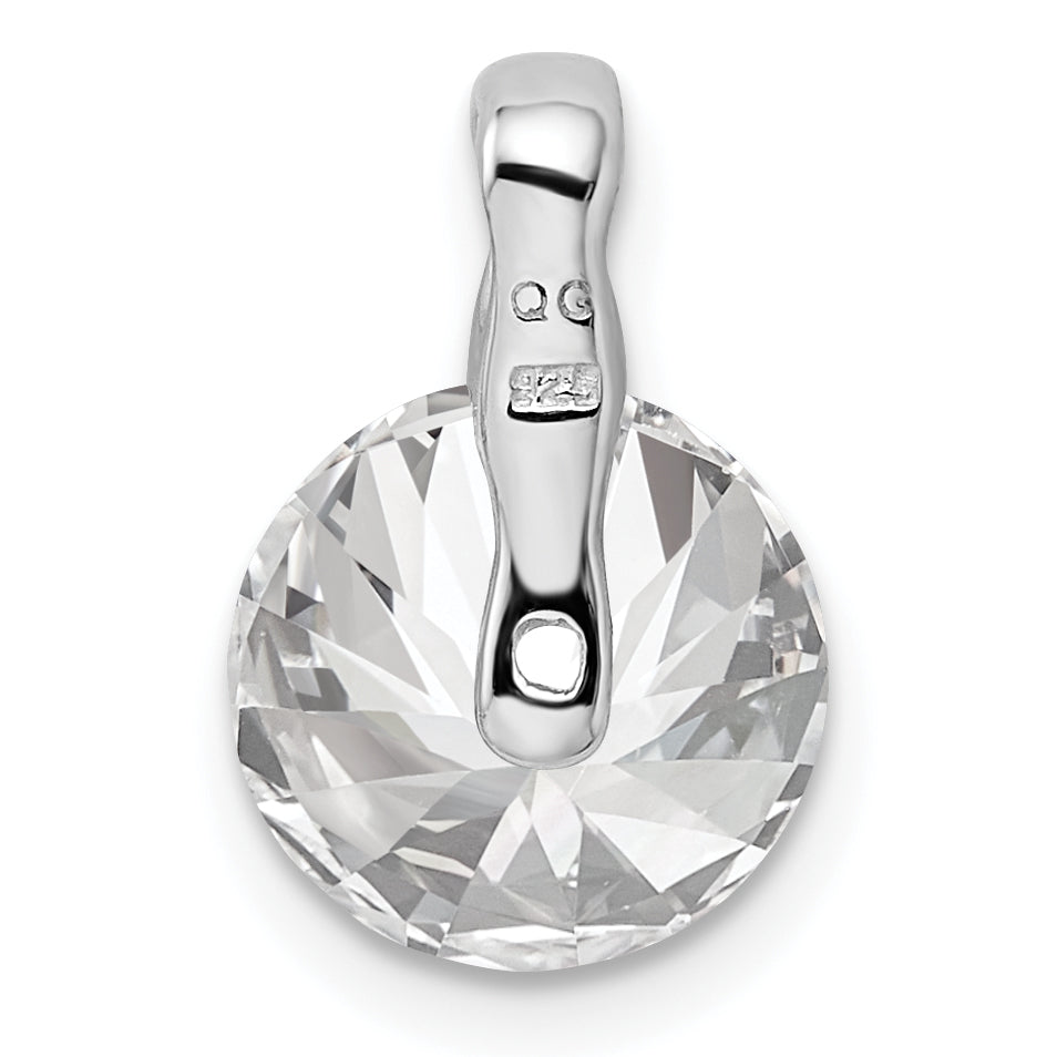 Sterling Silver Rhodium Plated Cz Pendant