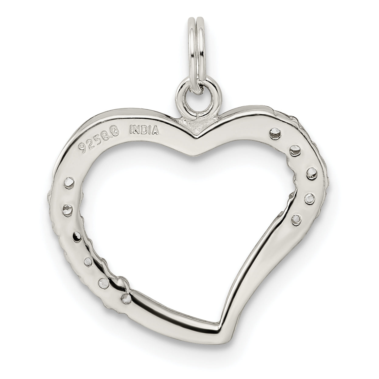 Sterling Silver Cz & Heart Pendant