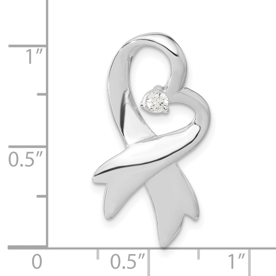 Sterling Silver Cz Heart Pendant