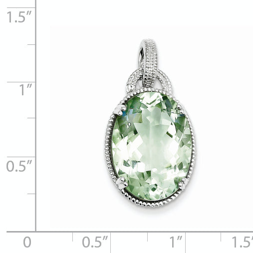Sterling Silver Green Quartz Pendant