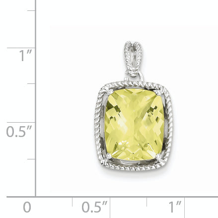 Sterling Silver Lemon Quartz Pendant