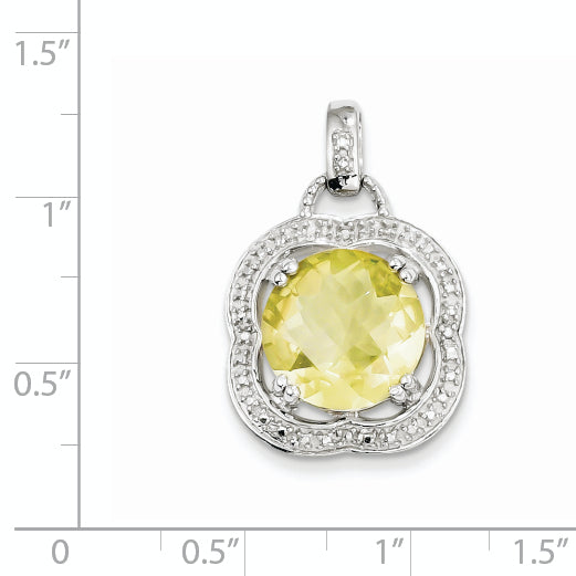Sterling Silver Lemon Quartz Pendant