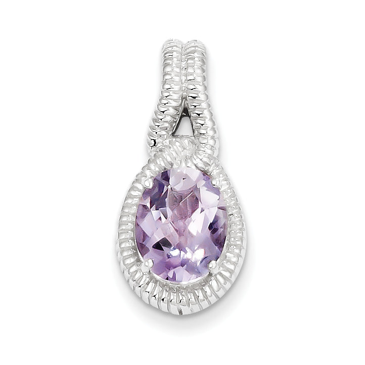 Sterling Silver Pink Quartz Pendant