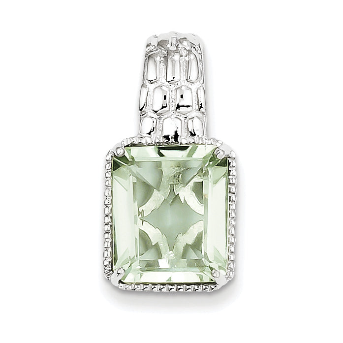 Sterling Silver Green Quartz Pendant
