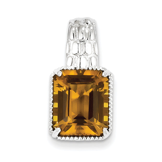 Sterling Silver Whiskey Quartz Pendant