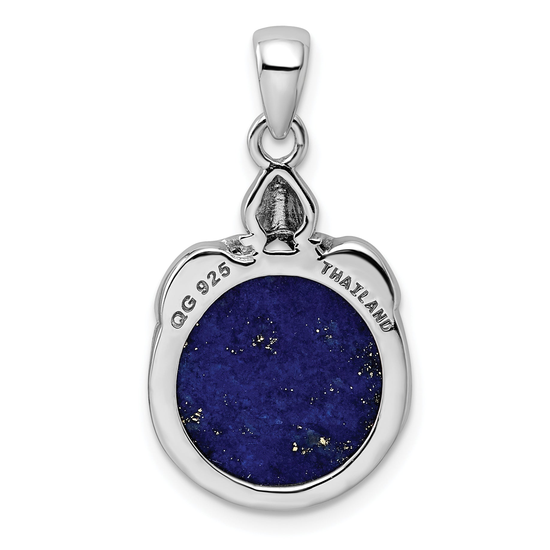 Sterling Silver Rhodium-Plated Lapis Lazuli Pendant