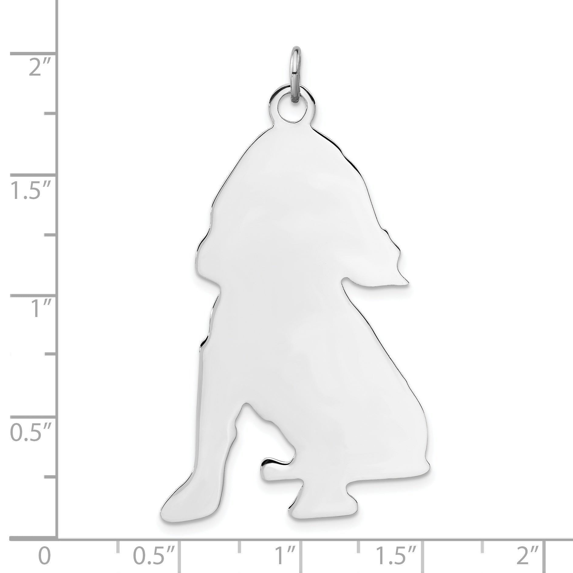 Sterling Silver Polished Engraveable Medium Cocker Spaniel Disc Charm