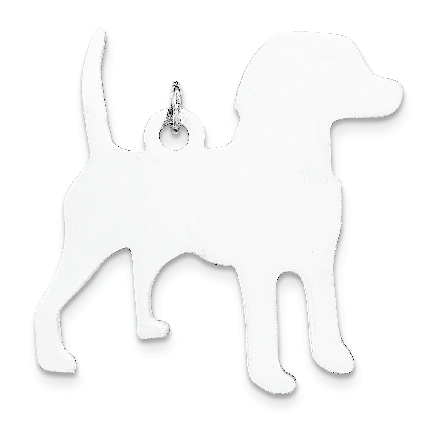 Sterling Silver Ss Toni Tails Engraveable Large Beagle Disc Charm