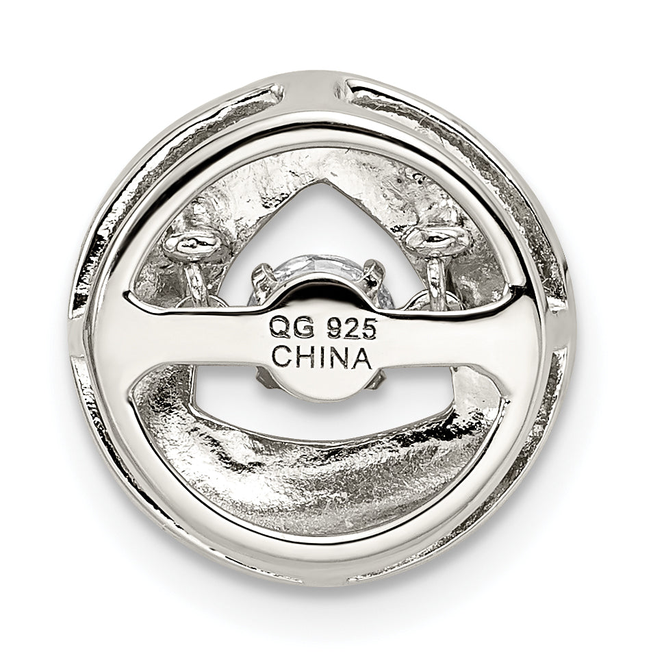 Sterling Silver Plat-Plate Rose-Tone Vibrant Swar Zirconia Chain Slide