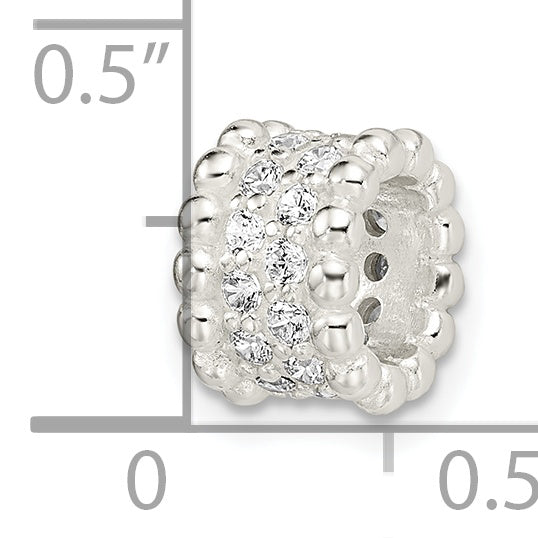 Sterling Silver Cz Chain Slide