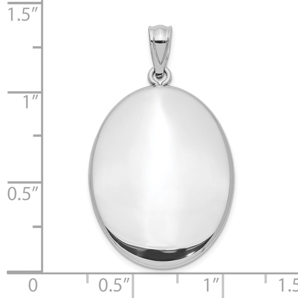 Sterling Silver Rhodium-Plated Polished Oval Open Pendant