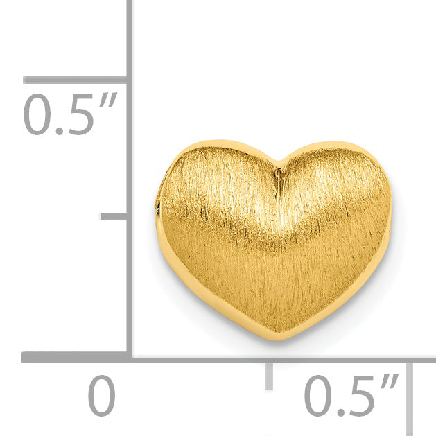 Sterling Silver Gold-Plated Scratch Finish Heart Chain Slide