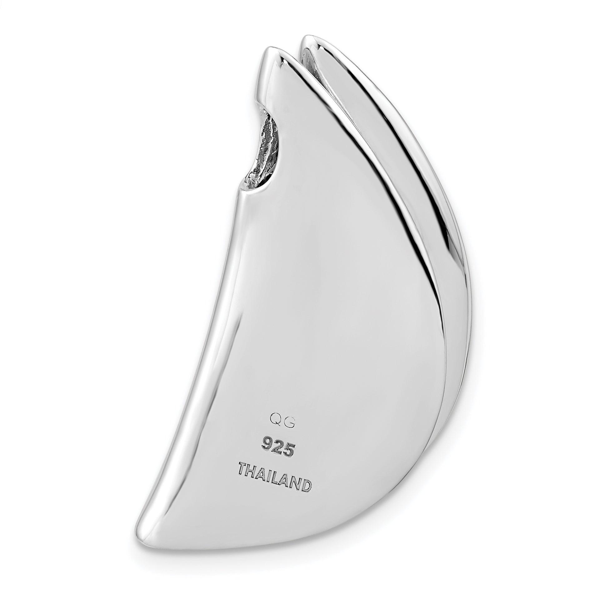 Sterling Silver Rh-Plated Brushed & Polished 2 Piece Pendant