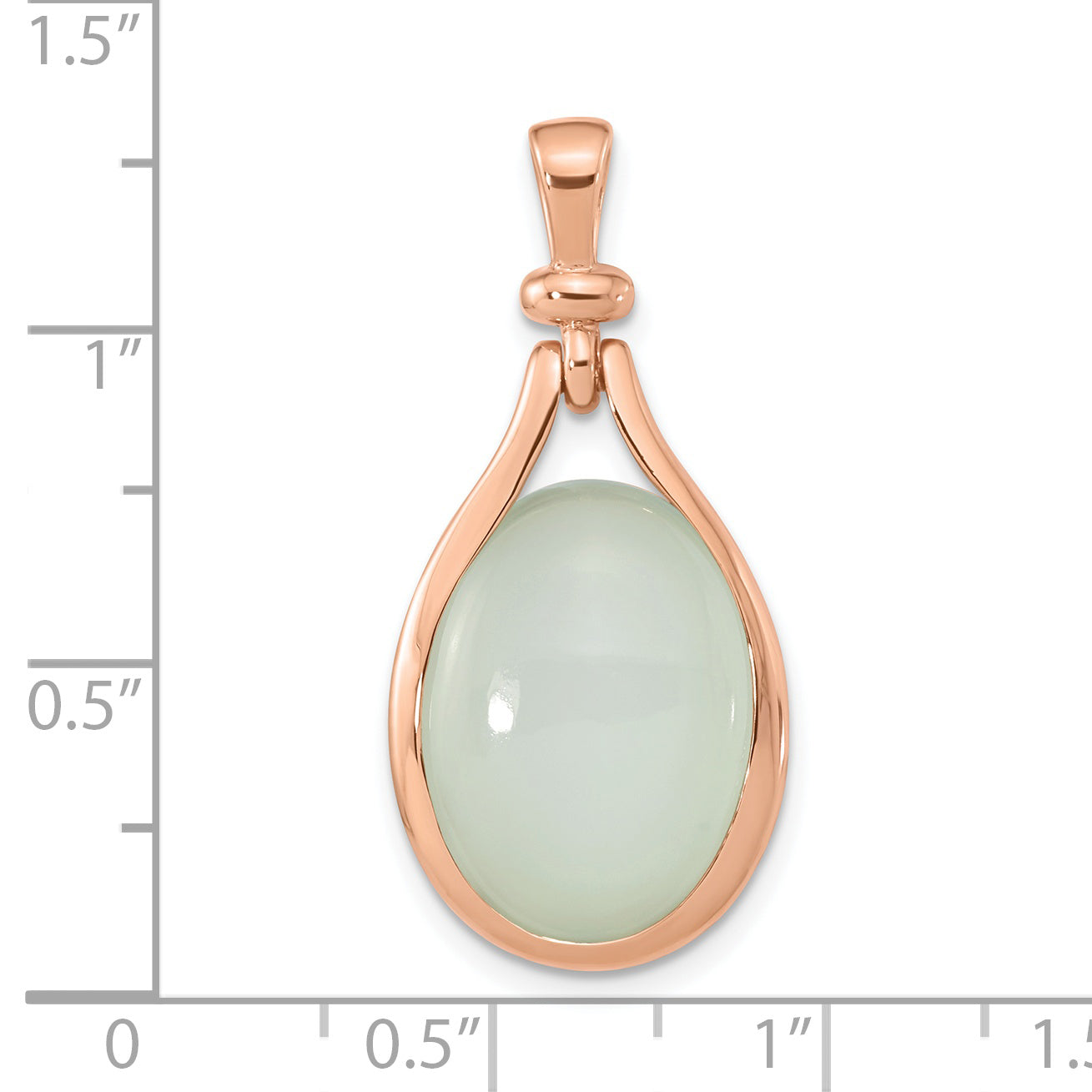 Ss/Rose Plated Sterling Silver Rose Gold-Plated Green Chalcedony Pendant