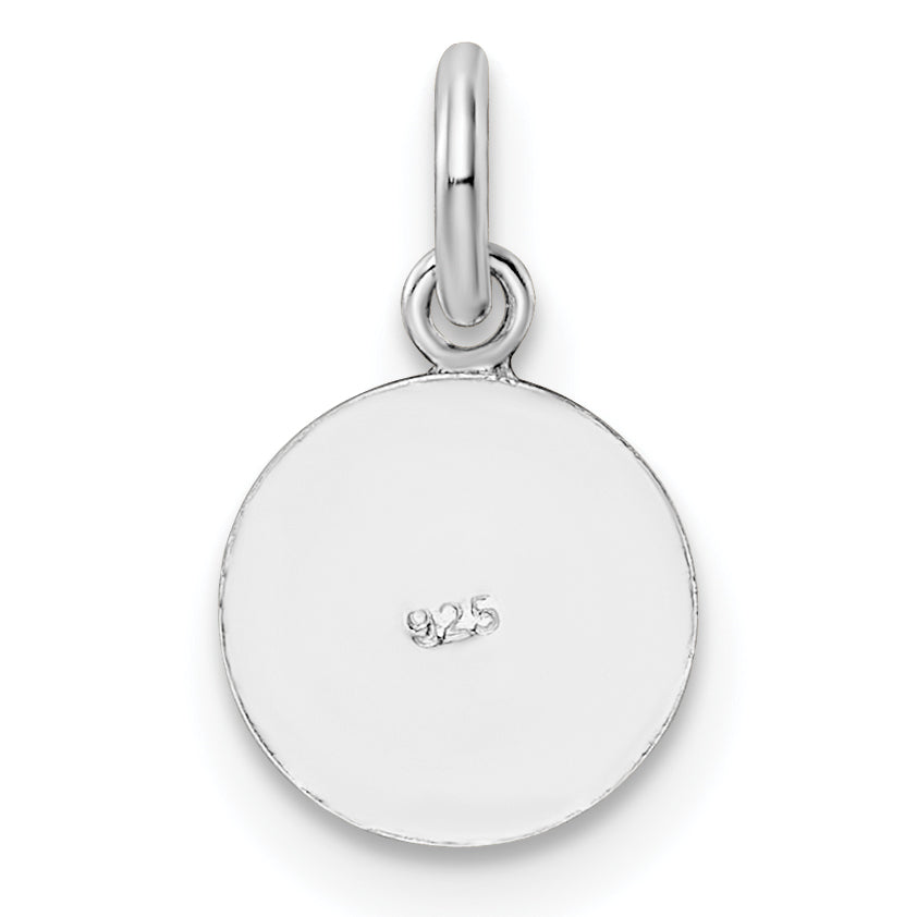 Sterling Silver Rh-Plated Red & Black Enamel Ladybug Children'S Pendant