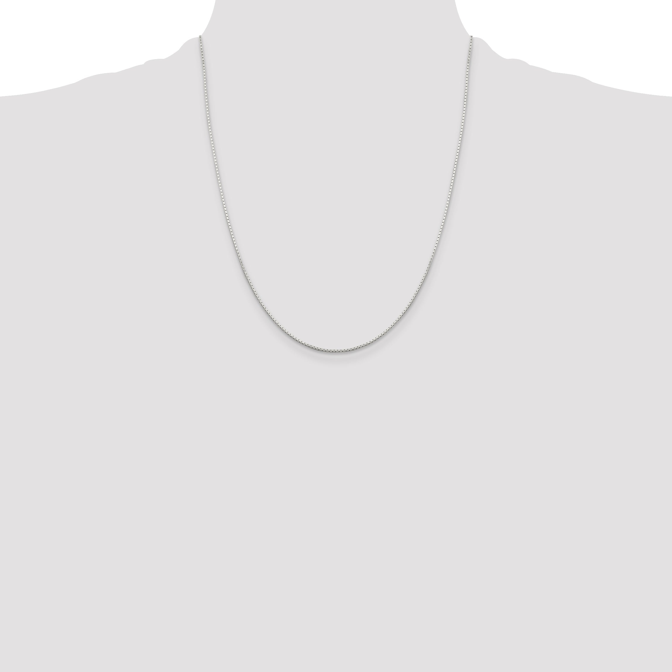22 Inch Sterling Silver 1mm Mirror Box Chain Necklace