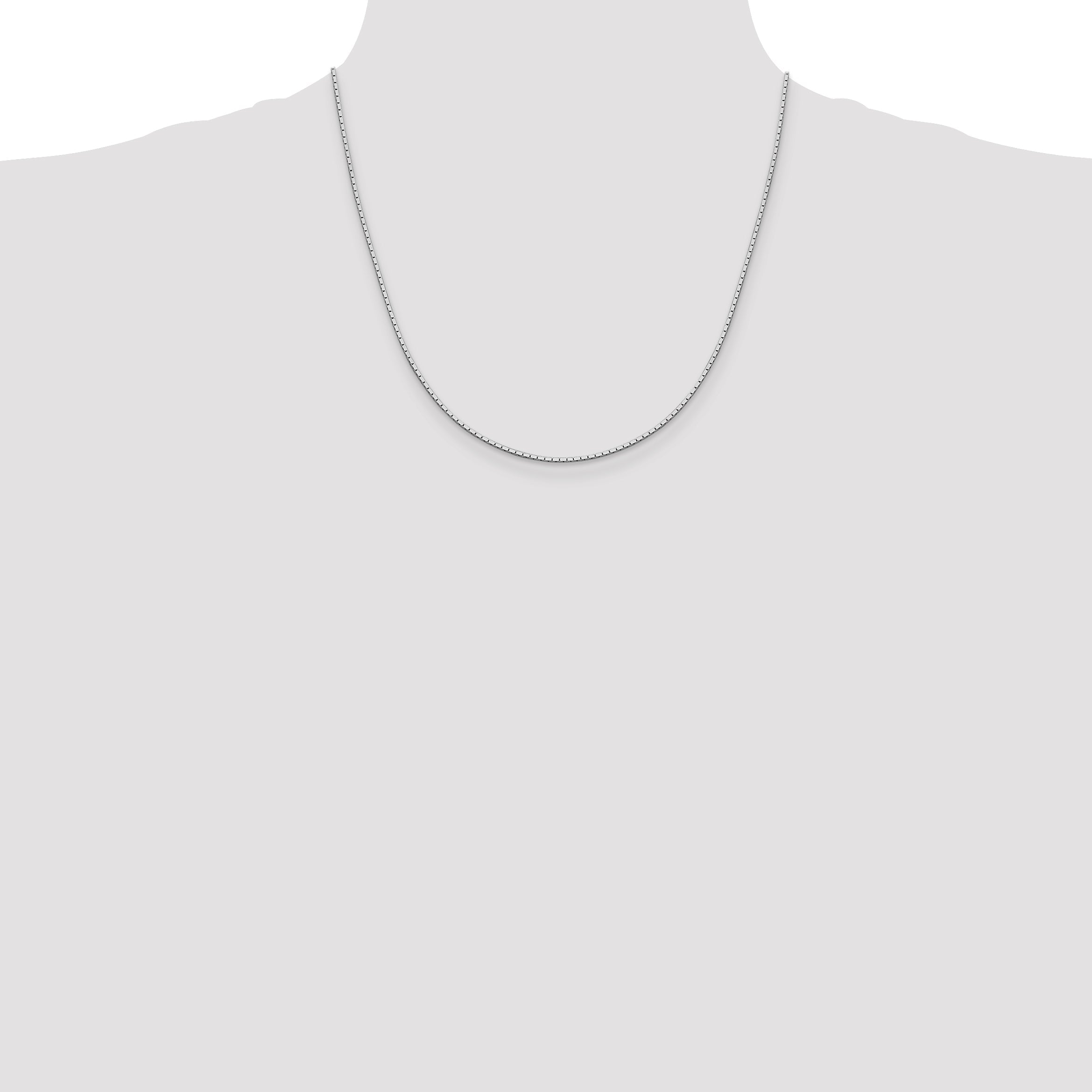 20 Inch Sterling Silver 1.25mm Mirror Box Chain Necklace
