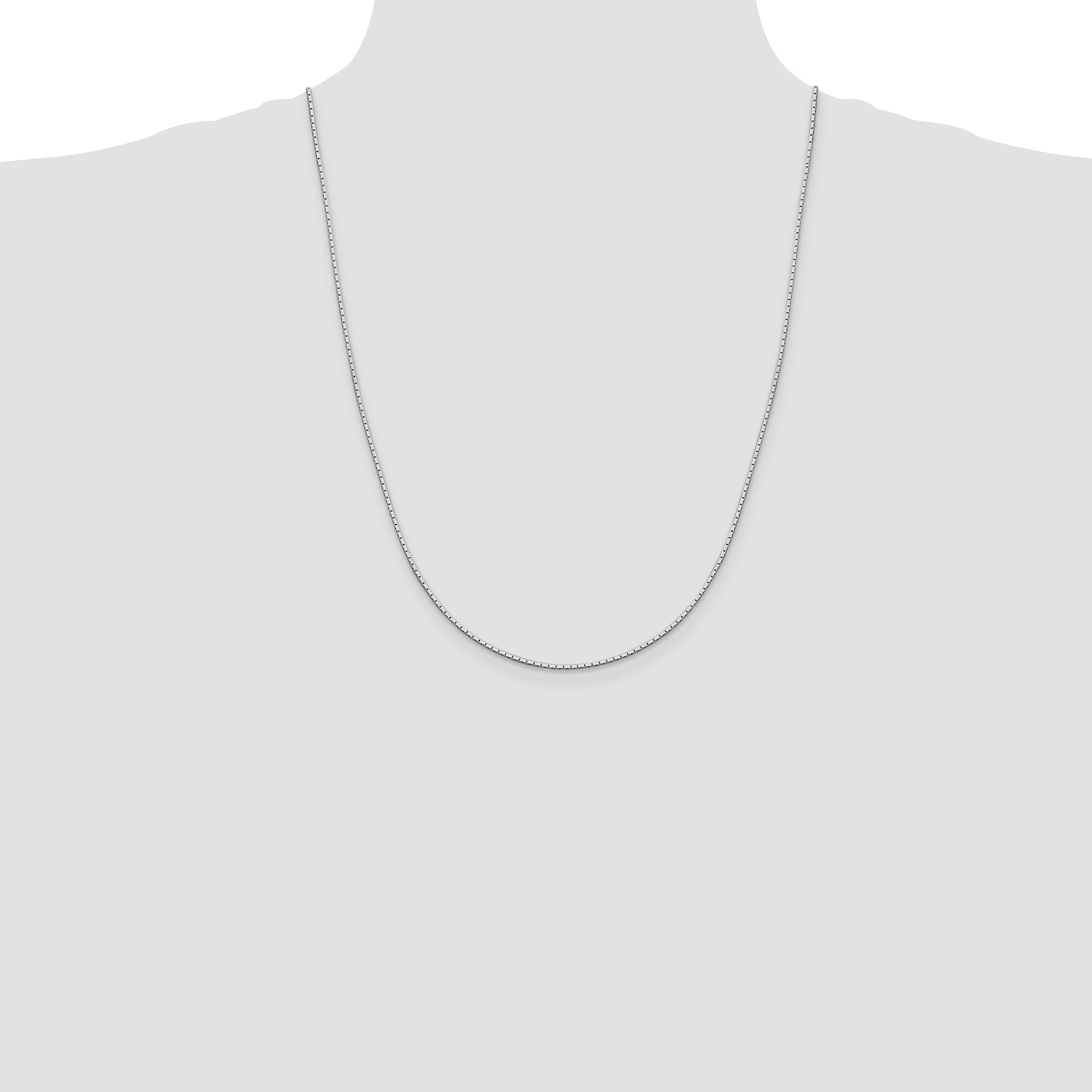 24 Inch Sterling Silver 1.25mm Mirror Box Chain Necklace