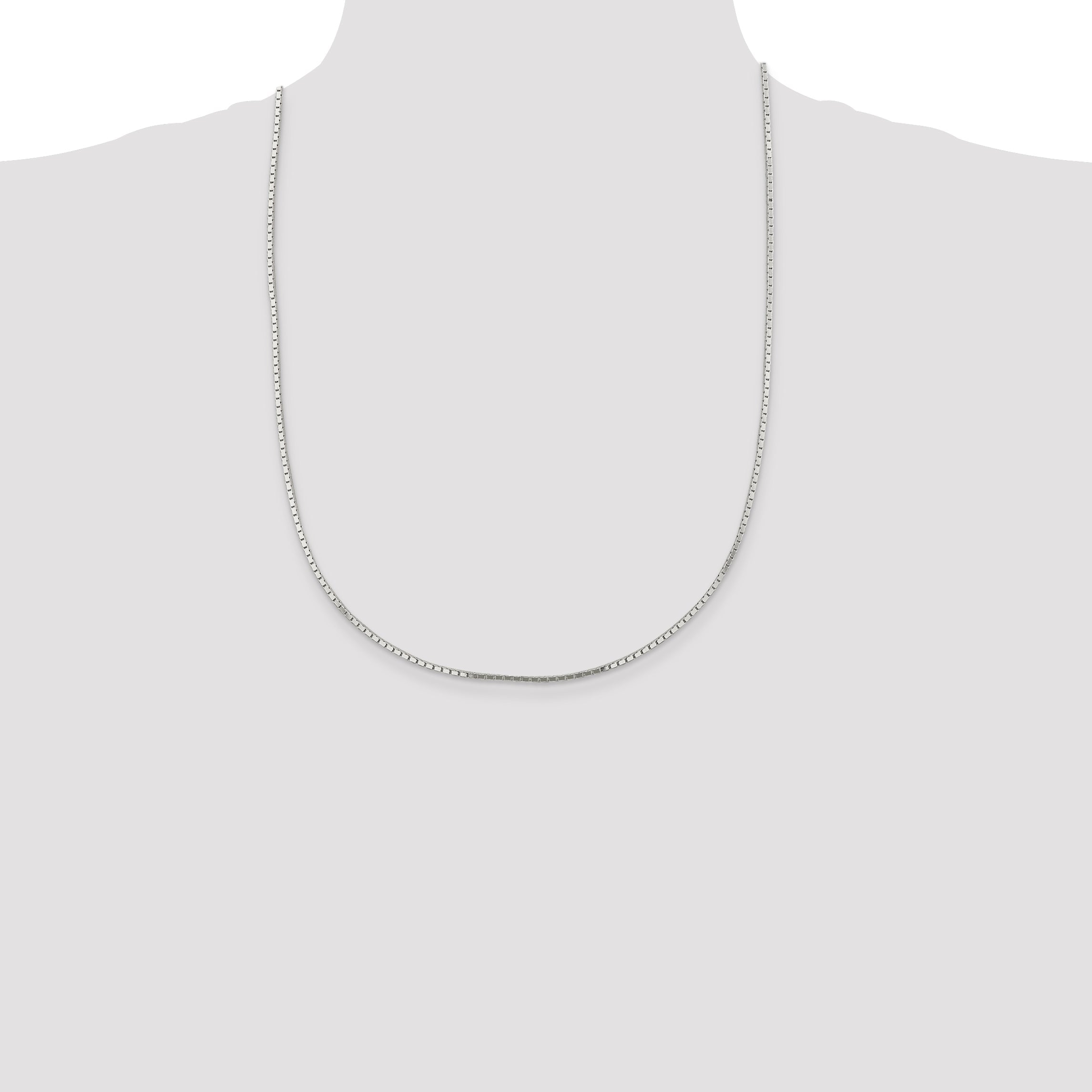 24 Inch Sterling Silver 1.5mm Mirror Box Chain Necklace