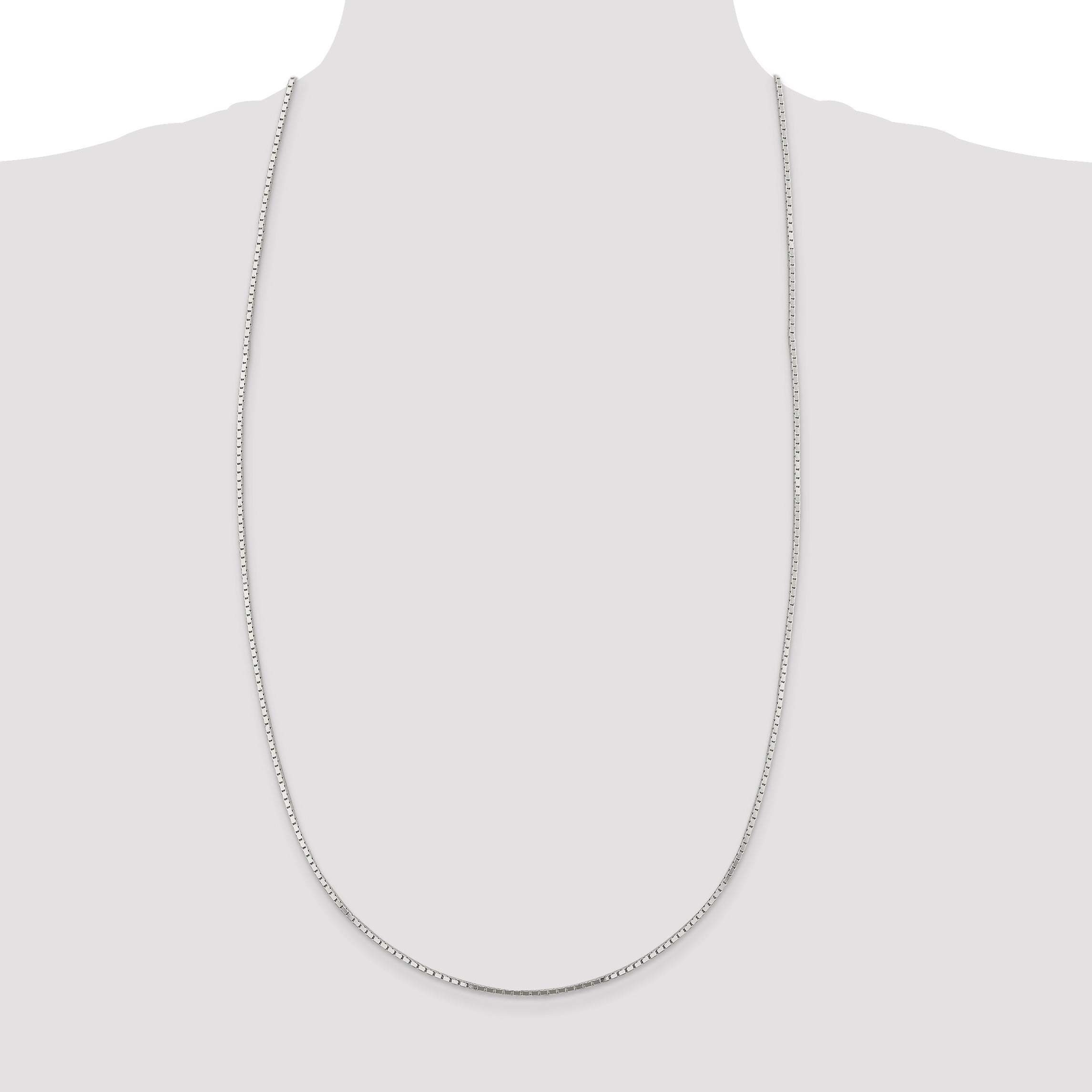 30 Inch Sterling Silver 1.5mm Mirror Box Chain Necklace