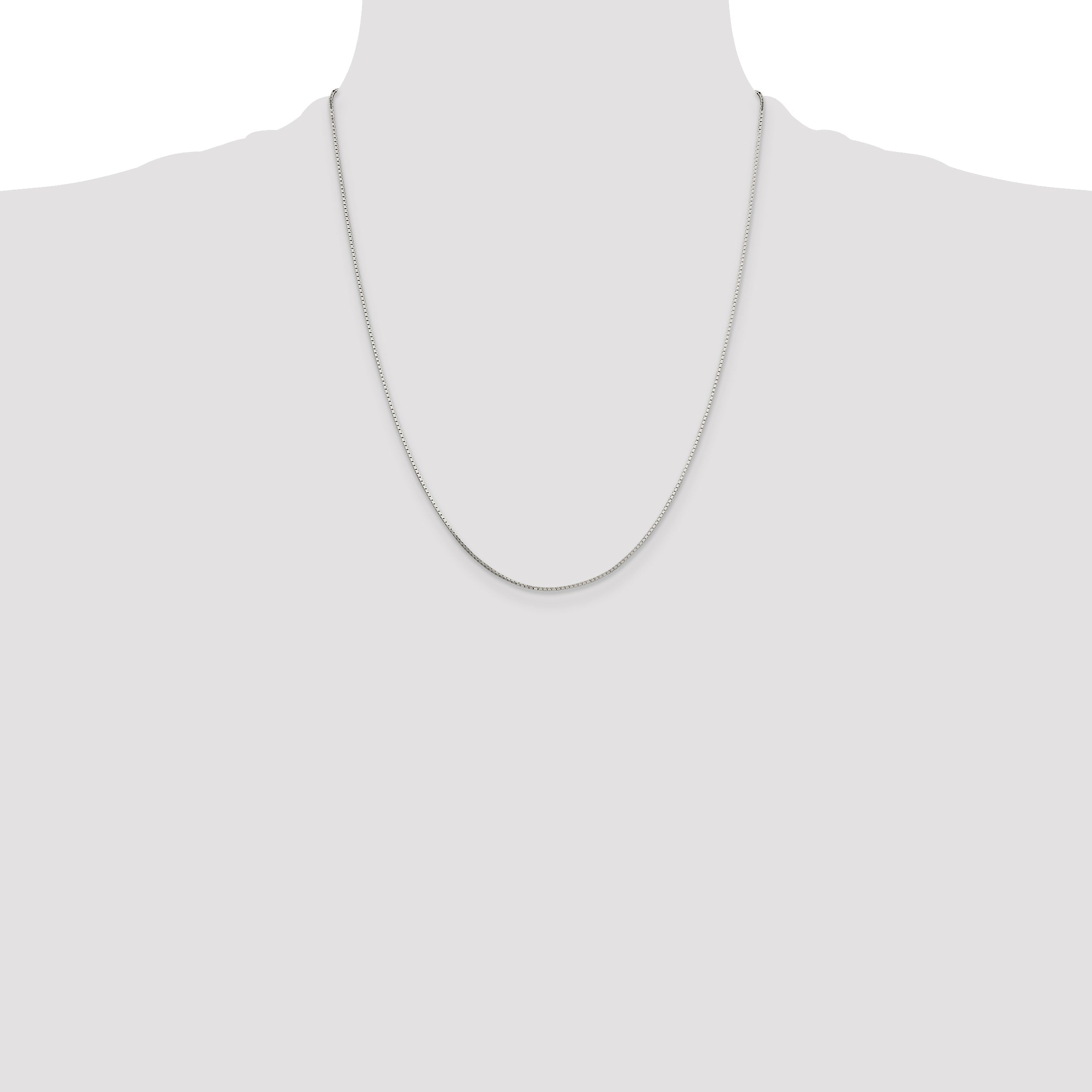 22 Inch Sterling Silver .7mm Mirror Box Chain Necklace