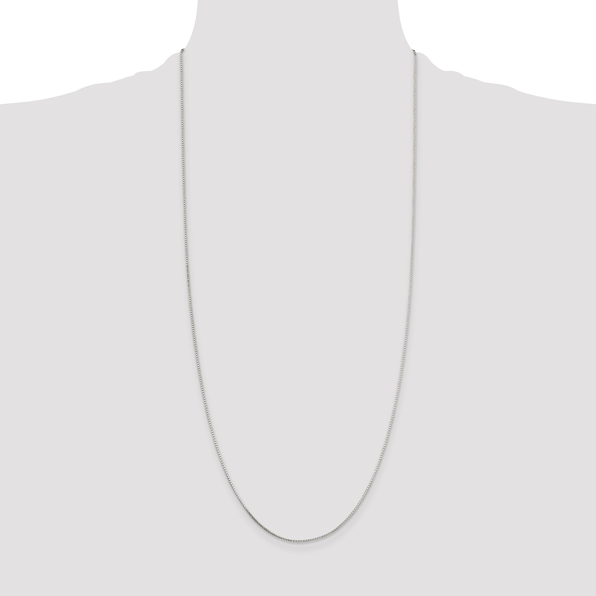30 Inch Sterling Silver .7mm Mirror Box Chain Necklace