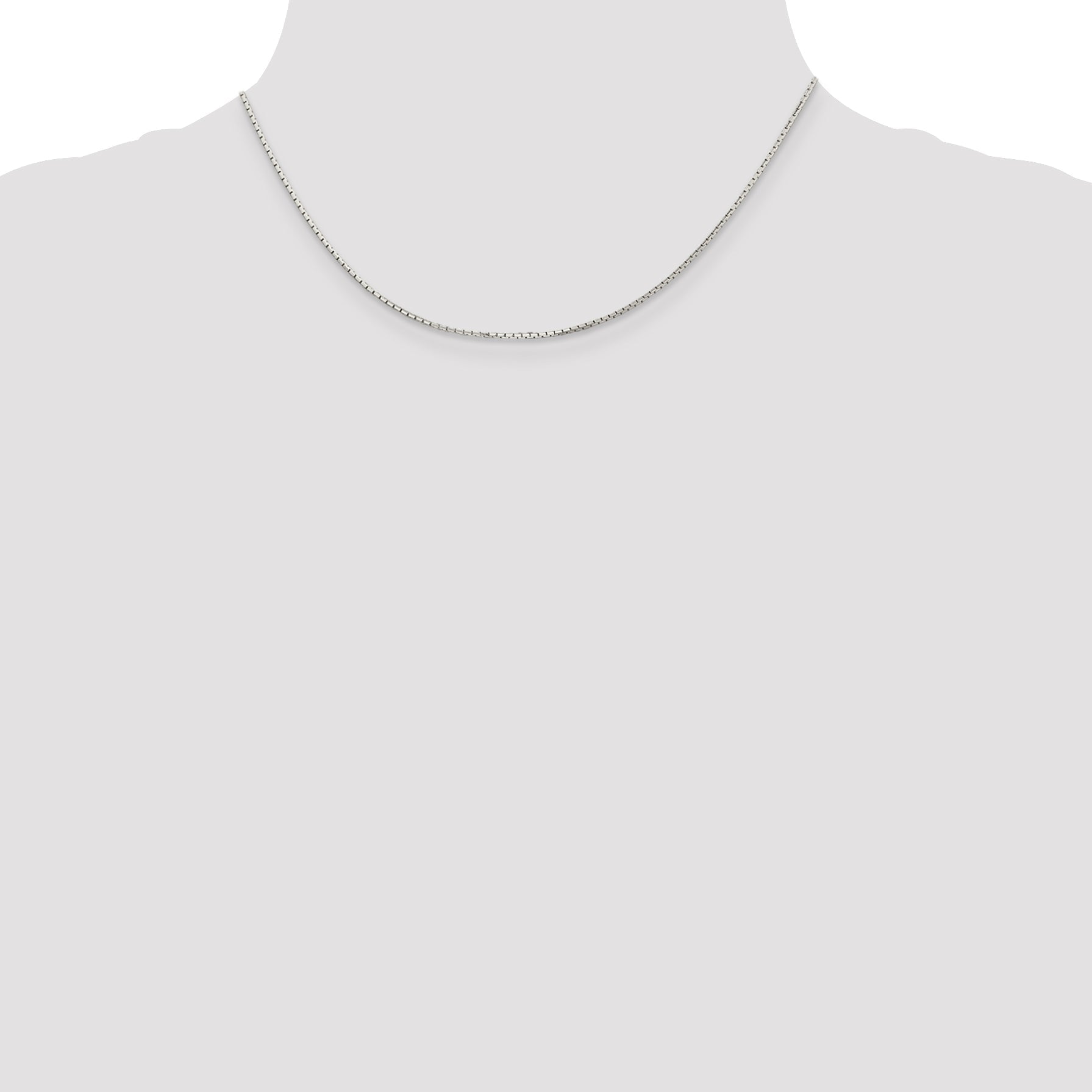 16 Inch Sterling Silver 1.2mm 8 Sided Diamond-Cut Mirror Box Chain Necklace