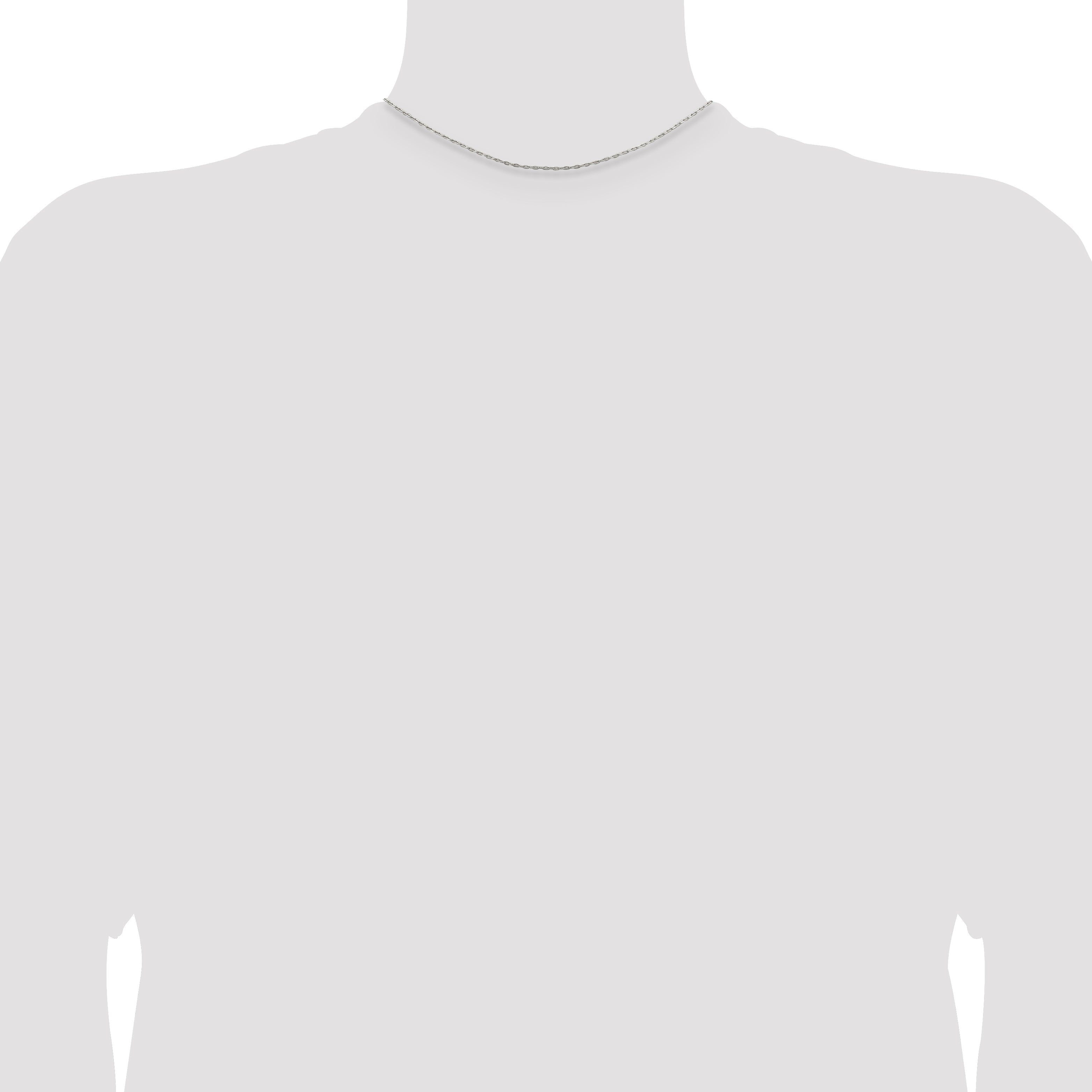 14 Inch Sterling Silver 1.4mm Flat Oval Cable Chain Necklace